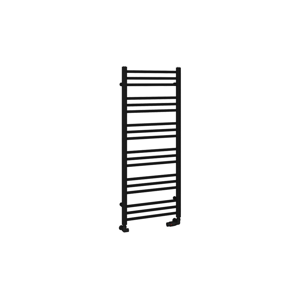 Eastbrook Corinium Electric Round Straight Matt Black Towel Rail 1200mm x 500mm Cut Out Image 89.1562-ELE