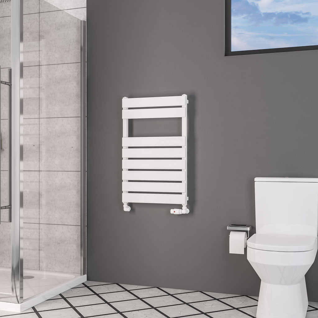 Eastbrook Deddington Gloss White Designer Towel Rail 800mm x 500mm 89.0857