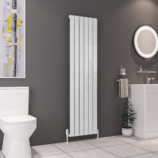 Eastbrook Deddington Gloss White Vertical Single Panel Designer Radiator 1800mm x 470mm 89.0851