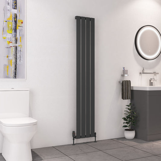 Eastbrook Deddington Matt Anthracite Vertical Single Panel Designer Radiator 1800mm x 310mm 89.0863