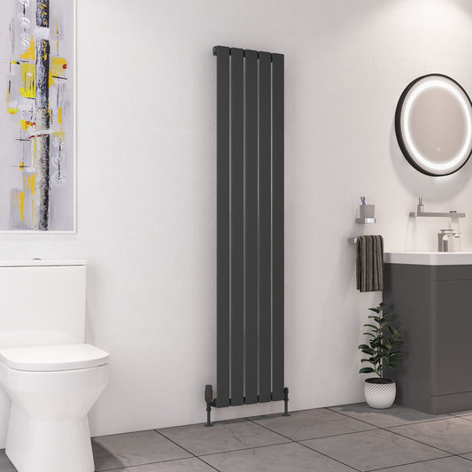 Eastbrook Deddington Matt Anthracite Vertical Single Panel Designer Radiator 1800mm x 390mm 89.1513
