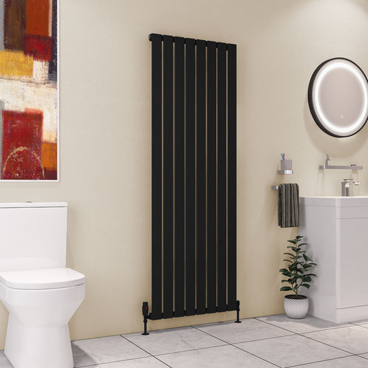 Eastbrook Deddington Matt Black Vertical Single Panel Designer Radiator 1800mm x 630mm 89.1519