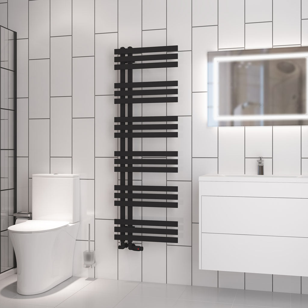 Eastbrook Hurley Electric Matt Black Designer Towel Rail 1500mm x 500mm 89.1737-ELE