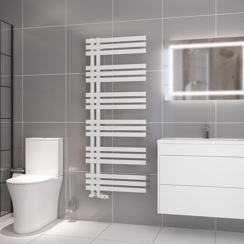 Eastbrook Hurley Electric Matt White Designer Towel Rail 1500mm x 600mm 89.1730-ELE