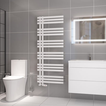 Eastbrook Hurley Electric Matt White Designer Towel Rail 1500mm x 600mm 89.1730-ELE