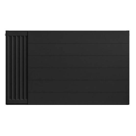 Eastbrook Matt Black Flat Panel Radiator Cover Plate With Lines 600mm High x 600mm Wide 25.5129