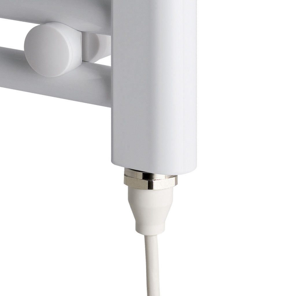 Eastbrook Staverton Electric Straight Gloss White Tube on Tube Designer Towel Rail 1200mm x 400mm 41.0191-ELE-8.001