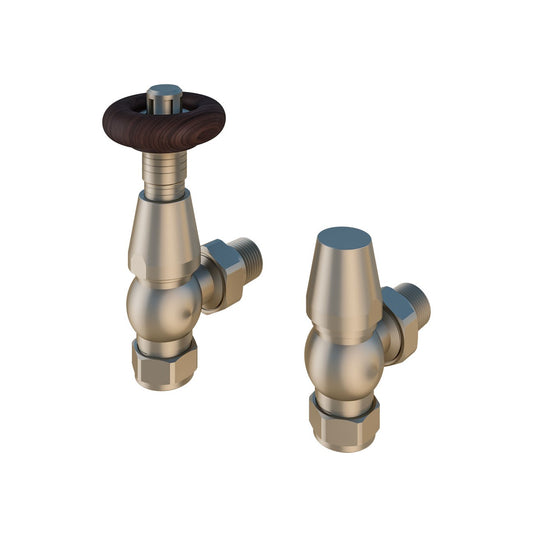 Eastbrook Traditional Angled Satin Nickel TRV with Lockshield 15mm (pair) 54.0009