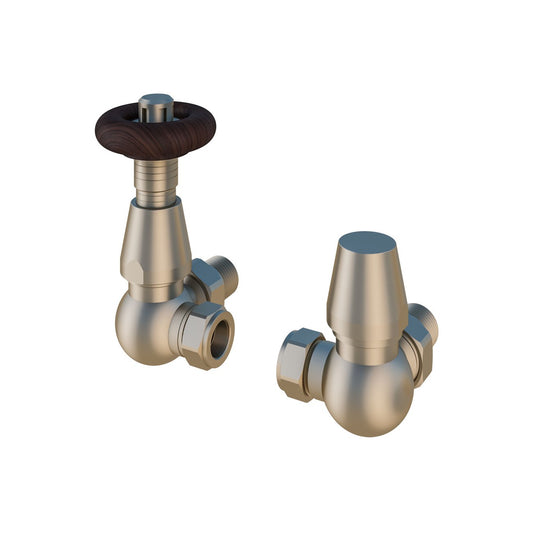 Eastbrook Traditional Corner Satin Nickel TRV with Lockshield 15mm (pair) 54.0011