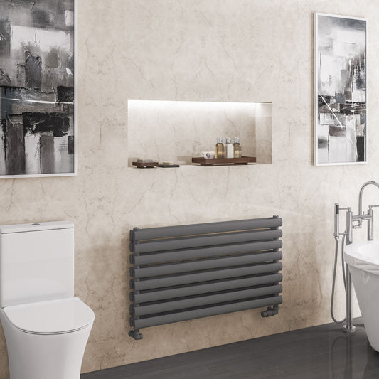 Eastbrook Tunstall Electric Matt Anthracite Double Panel Designer Towel Rail 560mm x 1000mm 81.0167-ELE
