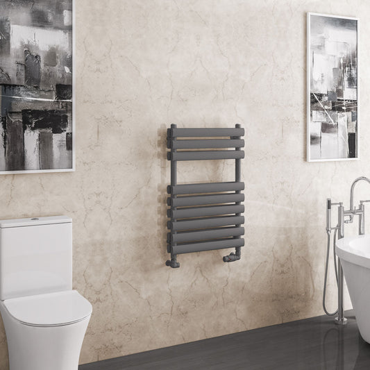Eastbrook Tunstall Electric Matt Anthracite Double Panel Designer Towel Rail 800mm x 500mm 81.0161-ELE