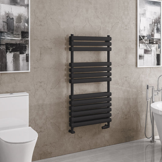 Eastbrook Tunstall Electric Matt Black Double Panel Designer Towel Rail 1200mm x 600mm 81.0183-ELE