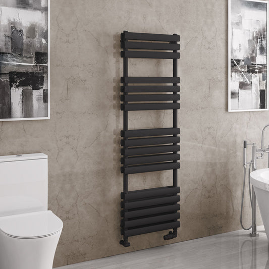 Eastbrook Tunstall Electric Matt Black Double Panel Designer Towel Rail 1600mm x 500mm 81.0184-ELE