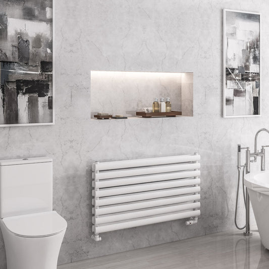 Eastbrook Tunstall Electric Matt White Double Panel Designer Towel Rail 560mm x 1000mm 81.0149-ELE