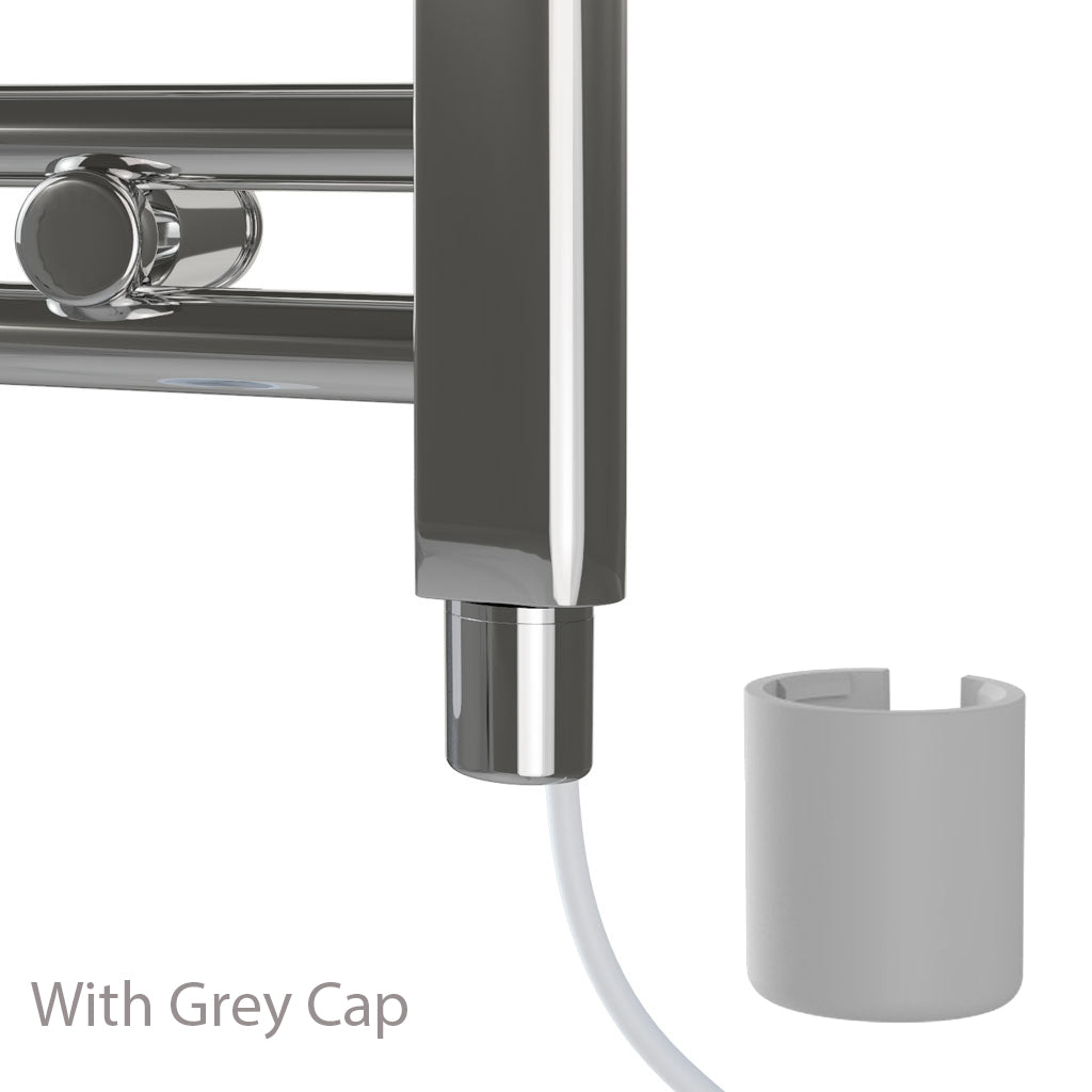 Eastbrook Tuscan Electric Round Straight Matt Grey Towel Rail 800mm x 500mm 89.1578-ELE-8.016-8.027