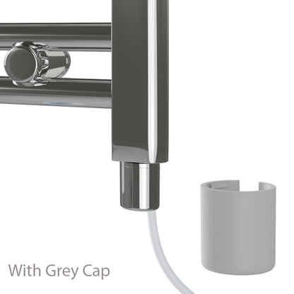 Eastbrook Tuscan Electric Round Straight Matt Grey Towel Rail 800mm x 500mm 89.1578-ELE-8.016-8.027