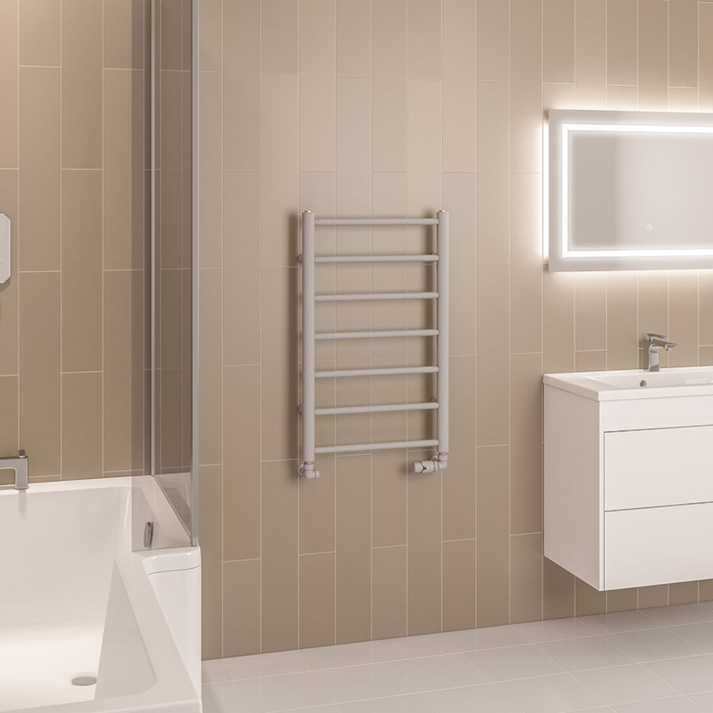 Eastbrook Tuscan Electric Round Straight Matt Grey Towel Rail 800mm x 500mm 89.1578-ELE