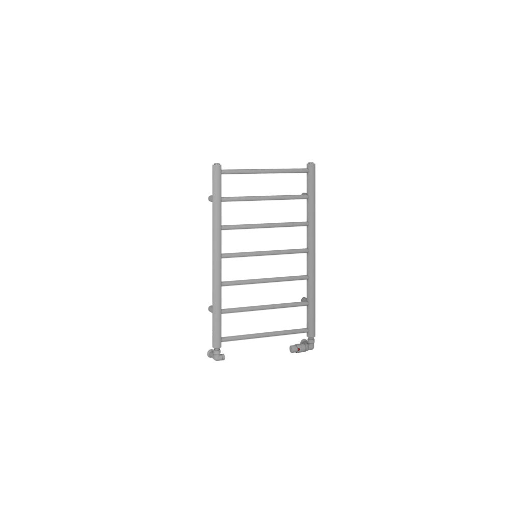 Eastbrook Tuscan Electric Round Straight Matt Grey Towel Rail 800mm x 500mm Cut Out Image 89.1578-ELE