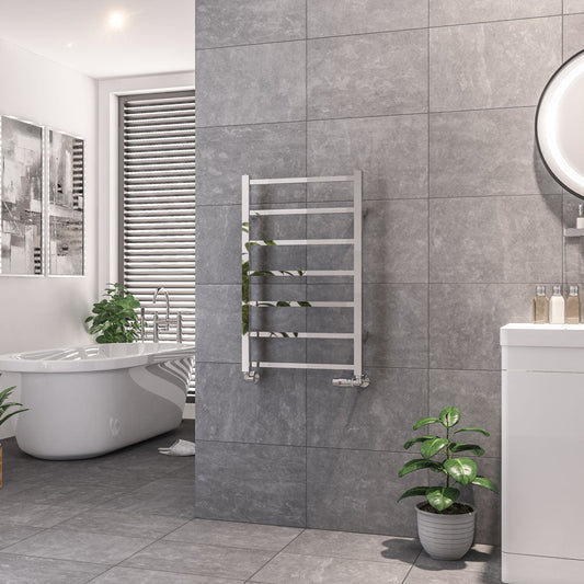 Eastbrook Tuscan Electric Square Chrome Towel Rail 800mm x 500mm 89.1268-ELE