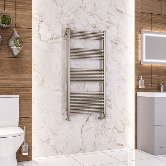 Eastbrook Wendover Electric Straight Brushed Brass Towel Rail 1200mm x 600mm 41.0364-ELE