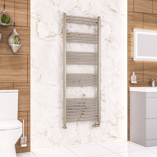 Eastbrook Wendover Electric Straight Brushed Brass Towel Rail 1600mm x 600mm 41.0368-ELE