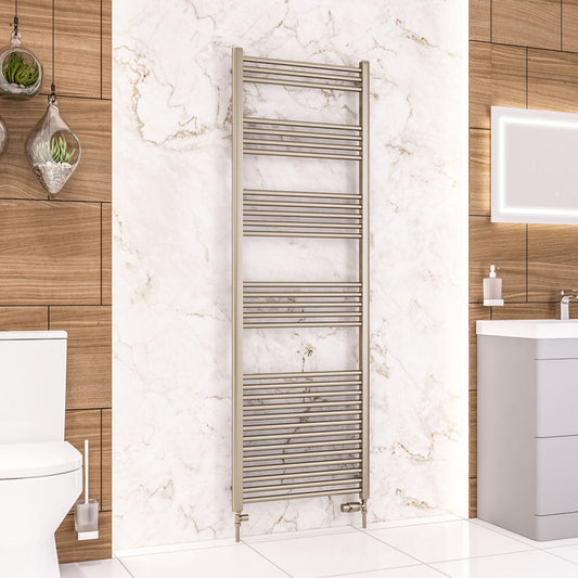 Eastbrook Wendover Electric Straight Brushed Brass Towel Rail 1800mm x 600mm 41.0370-ELE