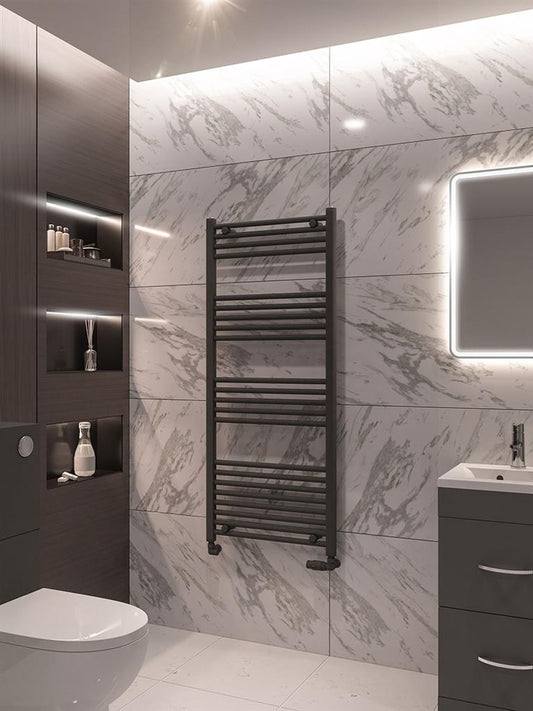 Eastbrook Wingrave Electric Straight Matt Anthracite Towel Rail 1400mm x 600mm 89.0535-ELE