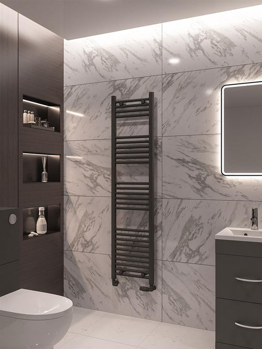 Eastbrook Wingrave Electric Straight Matt Anthracite Towel Rail 1600mm x 400mm 89.0071-ELE