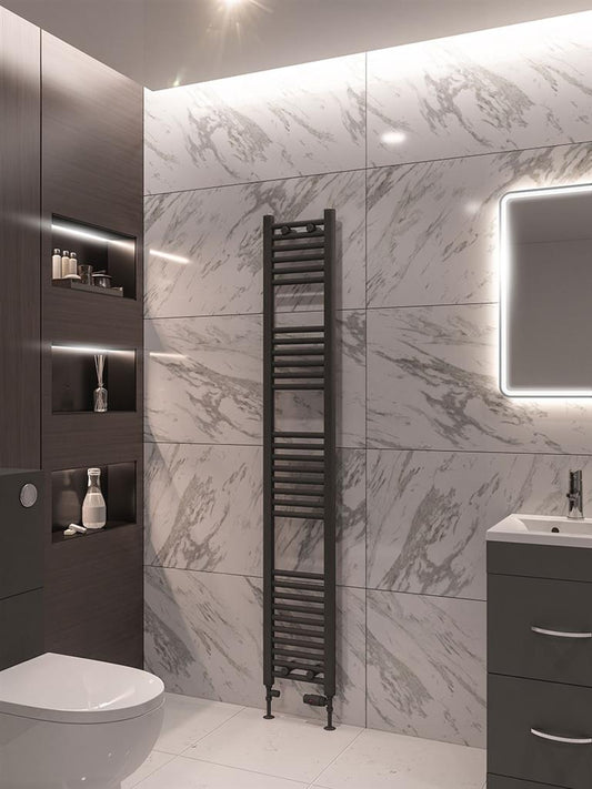 Eastbrook Wingrave Electric Straight Matt Anthracite Towel Rail 1800mm x 300mm 89.0675-ELE