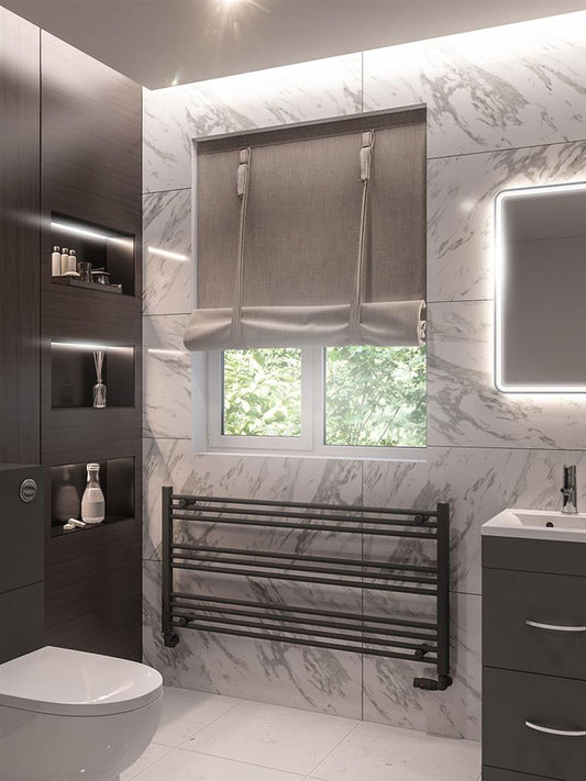 Eastbrook Wingrave Electric Straight Matt Anthracite Towel Rail 600mm x 1200mm 89.1446-ELE