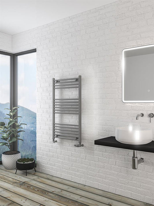 Eastbrook Wingrave Electric Straight Matt Grey Towel Rail 1000mm x 600mm 89.1422-ELE