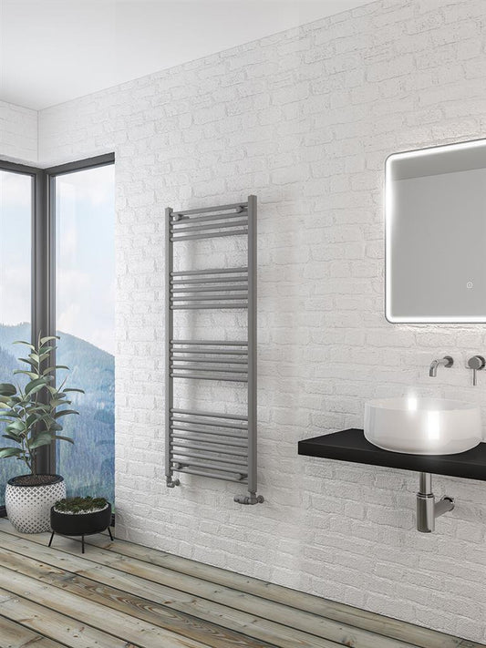 Eastbrook Wingrave Electric Straight Matt Grey Towel Rail 1400mm x 600mm 89.1430-ELE