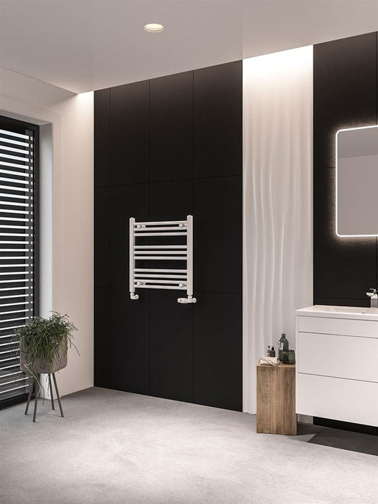 Eastbrook Wingrave Electric Straight Matt White Towel Rail 600mm x 600mm 89.0659-ELE